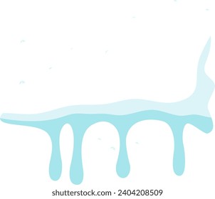Realistic snow caps set. White snow caps, snowball, snowdrifts and snow piles. Snowy elements on winter background. Winter elements decorations. Winte
