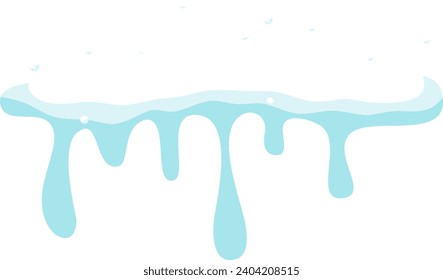 Realistic snow caps set. White snow caps, snowball, snowdrifts and snow piles. Snowy elements on winter background. Winter elements decorations. Winte