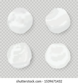 Realistic snow globe vector illustration. Set of snowball icons isolated. Vector illustration. Snow circle.