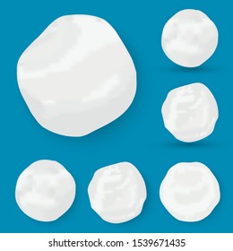 Realistic snow globe vector illustration. Set of snowball icons isolated. Vector illustration. Snow circle.