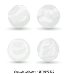 Realistic snow globe vector illustration. Set of snowball icons isolated. Vector illustration. Snow circle.