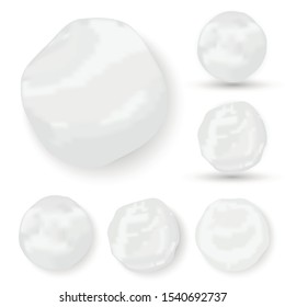 Realistic snow globe vector illustration. Set of snowball icons isolated. Vector illustration. Snow circle.