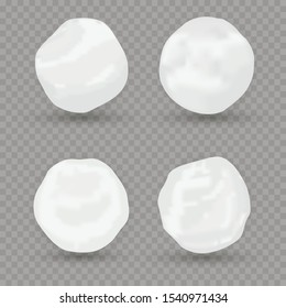 Realistic snow globe vector illustration. Set of snowball icons isolated. Vector illustration. Snow circle.