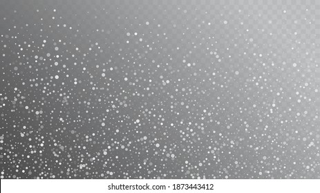 Realistic Snow, Gray Winter. Advertising Frame, New Year, Christmas Weather. Winter Holidays Storm Background. Falling Snowflakes, Night Sky. Elegant Scatter, Grunge White Glitter. Cold Realistic Snow