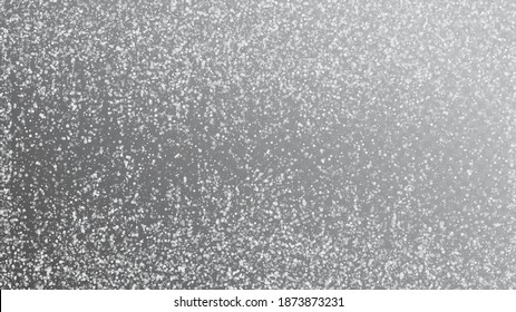 Realistic Snow, Gray Winter. Advertising Frame, New Year, Christmas Weather. Winter Holidays Storm Background. Falling Snowflakes, Night Sky. Elegant Scatter, Grunge White Glitter. Cold Realistic Snow