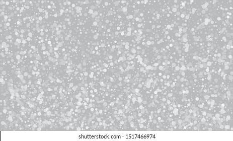 Realistic Snow, Gray Winter. Falling Snowflakes, Night Sky. Winter Holidays Storm Background. Advertising Frame, New Year, Christmas Weather. Elegant Scatter, Grunge White Glitter. Cold Realistic Snow