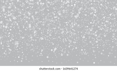 Realistic Snow, Gray Winter. Falling Snowflakes, Night Sky. Advertising Frame, New Year, Christmas Weather. Winter Holidays Storm Background. Elegant Scatter, Grunge White Glitter. Cold Realistic Snow