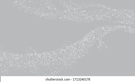 Realistic Snow, Gray Winter. Falling Snowflakes, Night Sky. Advertising Frame, New Year, Christmas Weather. Winter Holidays Storm Background. Elegant Scatter, Grunge White Glitter. Cold Realistic Snow