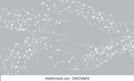 Realistic Snow, Gray Winter. Winter Holidays Storm Background. Falling Snowflakes, Night Sky. Advertising Frame, New Year, Christmas Weather. Elegant Scatter, Grunge White Glitter. Cold Realistic Snow
