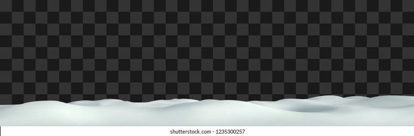 Realistic Snow Landscape. Vector Snowdrift Illustration. Winter Background