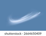 Realistic snow storm or wind swirls isolated on transparent background. Vector illustration of white spiral, wave, curve vortex effect. Symbol of fresh air, blizzard, magic power speed, tornado