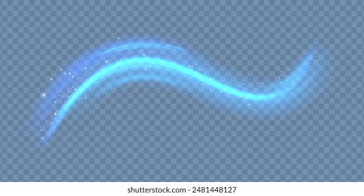 Tormenta de nieve realista o remolinos de viento aislados sobre fondo transparente. Ilustración vectorial del efecto espiral blanca, onda, vórtice curvo. Símbolo de aire fresco, ventisca, velocidad de potencia mágica, tornado