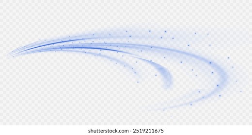 Tempestade de neve realista ou turbulências de vento isoladas em fundo transparente. Ilustração vetorial de espiral branca, onda, efeito de vórtice de curva. Símbolo de ar fresco, nevasca, velocidade de energia mágica, tornado