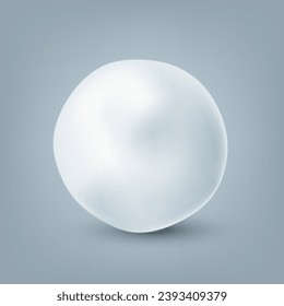 Realistic snowballs collection. Frozen ice ball, white snow. Winter decoration element for Christmas or New Year. Vector illustration
