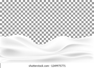 Realistic snowdrift isolated on transparent background. Snowy landscape. Vector illustration with snow hills.