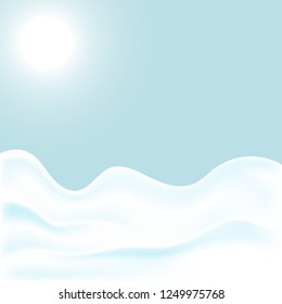 Realistic snowdrift isolated. Vector illustration with snow hills. Winter snowy landscape.