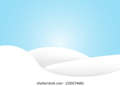 Realistic snowdrift isolated. Vector illustration with snow hills. Winter snowy landscape.