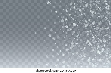 Realistic Snowflakes Background. Christmas Magic Illustration. Glitter White Snow Background. Fantasy  Snowstorm Illustration Design.