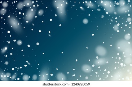 Realistic Snowflakes Background. Holiday Illustration for Merry Christmas Card. Realistic Falling Snow Background. Magic Blizzard Illustration Design.