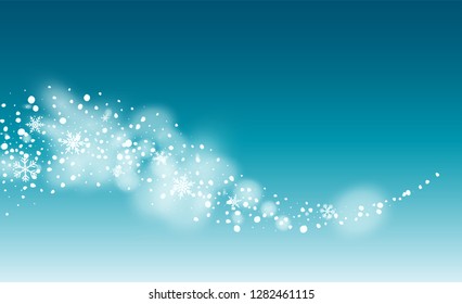 Realistic Snowflakes Background. Holiday Illustration for Happy New Year Card. Glitter Snowflakes Background. Magic Blizzard Illustration Design.