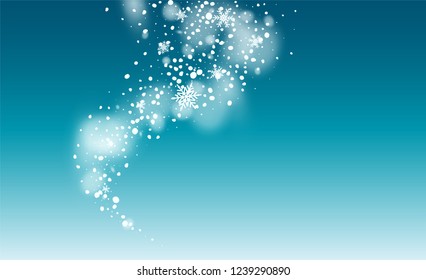 Realistic Snowflakes Background. Winter Holiday Illustration. 2019 Celebration Background. Magic Blizzard Illustration Design.