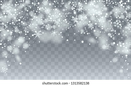 Realistic Snowflakes Background. Winter Holiday Illustration. Glitter White Snow Background. Fantasy  Snowstorm Illustration Design.