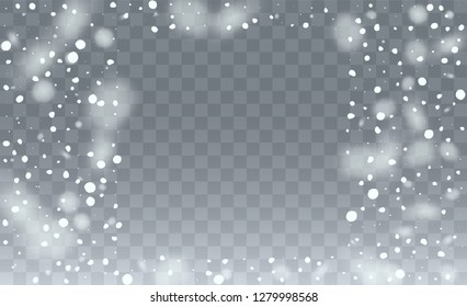Realistic Snowflakes Background. Winter Merry Christmas Illustration. Realistic Falling Snow Background. Magic Blizzard Illustration Design.