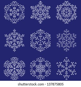 Realistic snowflakes isolated (vector)