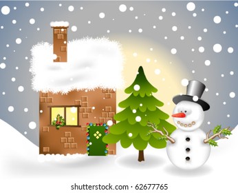 realistic snowy landscape eps8