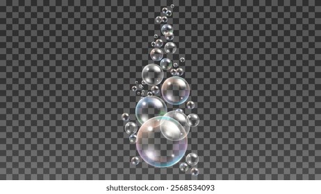 realistic soap bubble background vector