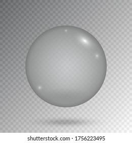 Realistic soap bubble isolated on transparent background