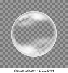 Realistic soap bubble. On a transparent background. For your design.