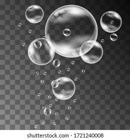 Realistic soap bubble. On a transparent background. For your design.