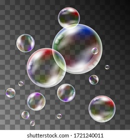 Realistic soap bubble. On a transparent background. For your design.