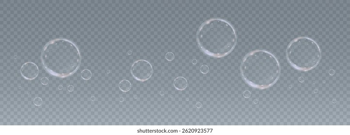 Bolha de sabão realista com brilho arco-íris. Brilhante, transparente e arejado. Perfeito para projetos limpos, frescos ou científicos. Elemento 3D isolado em um plano de fundo claro