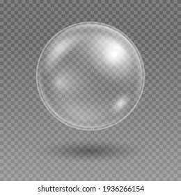 Realistic soap bubble. Transparent water bubble. Bubble from washing. Shampoo, foam.