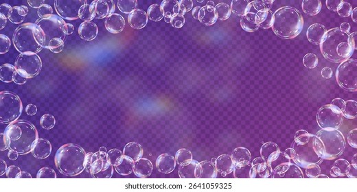 Realistic soap bubbles collection.Abstract floating soap bubbles.Vector EPS 10.