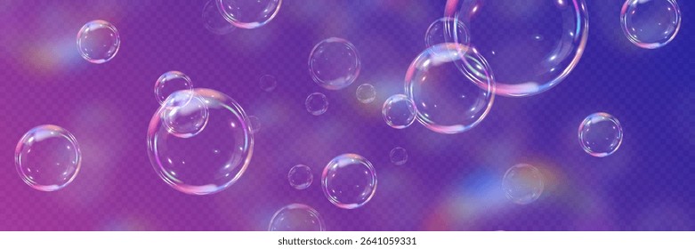 Realistic soap bubbles collection.Abstract floating soap bubbles.Vector EPS 10.