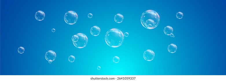 Realistic soap bubbles collection.Abstract floating soap bubbles.Vector EPS 10.