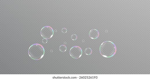 Realistic soap bubbles Flying. bubbles Flying.