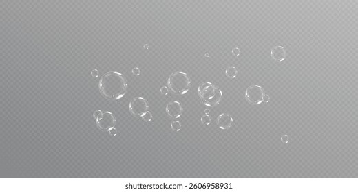 Realistic soap bubbles Flying. bubbles Flying.