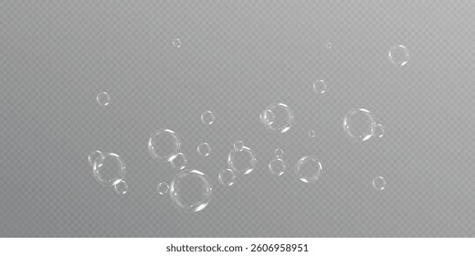 Realistic soap bubbles Flying. bubbles Flying.