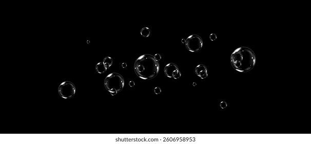 Realistic soap bubbles Flying. bubbles Flying.