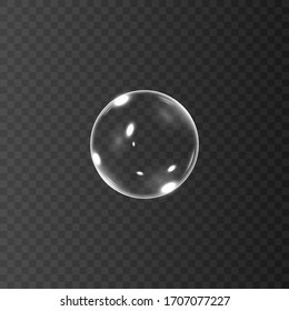 Realistic soap bubbles with rainbow reflection set of isolated vector illustrations.