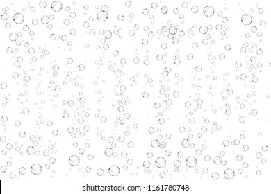 Realistic soap bubbles set isolated on the white background. vector Illustration