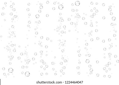 Realistic soap bubbles set isolated on the white background. vector Illustration