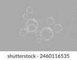 Realistic soap bubbles.Flying bubbles on a transparent background.	