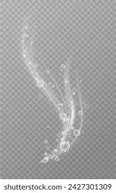 Realistische Seifenblasen.Flying Bubbles auf einem transparenten Hintergrund.	