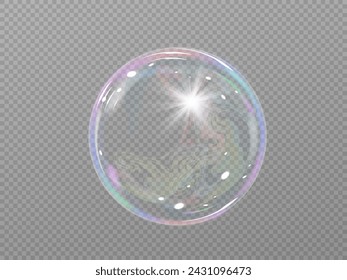 Realistic soap bubbles.Flying bubbles on a transparent background.	