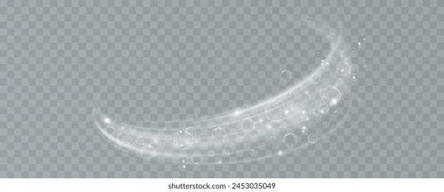 Realistic soap bubbles.Flying bubbles on a transparent background.	